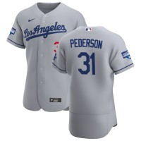 Los Angeles Los Angeles Dodgers #31 Joc Pederson Men's Nike Gray Road 2020 World Series Champions Authentic Team MLB Jersey