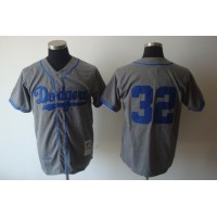 Mitchell and Ness Los Angeles Dodgers #32 Sandy Koufax Grey Stitched Throwback MLB Jersey