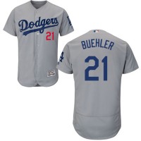 Los Angeles Dodgers #21 Walker Buehler Grey Flexbase Authentic Collection Stitched MLB Jersey
