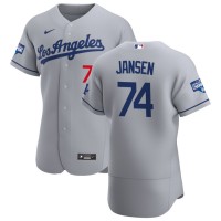 Los Angeles Los Angeles Dodgers #74 Kenley Jansen Men's Nike Gray Road 2020 World Series Champions Authentic Team MLB Jersey
