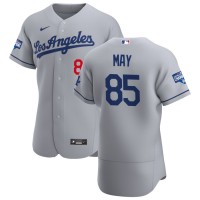 Los Angeles Los Angeles Dodgers #85 Dustin May Men's Nike Gray Road 2020 World Series Champions Authentic Team MLB Jersey