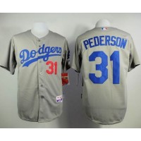 Los Angeles Dodgers #31 Joc Pederson Grey Cool Base Stitched MLB Jersey