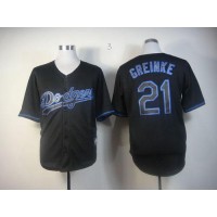 Los Angeles Dodgers #21 Zack Greinke Black Fashion Stitched MLB Jersey