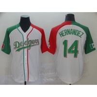 Los Angeles Los Angeles Dodgers Mexico #14 Enrique Hernandez Split Fashion MLB Jersey White