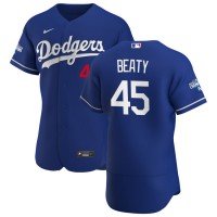 Los Angeles Los Angeles Dodgers #45 Matt Beaty Men's Nike Royal Alternate 2020 World Series Champions Authentic Player MLB Jersey