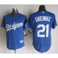 Los Angeles Dodgers #21 Zack Greinke Blue New Cool Base Stitched MLB Jersey