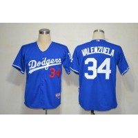 Los Angeles Dodgers #34 Fernando Valenzuela Blue Cool Base Stitched MLB Jersey