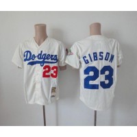 Mitchell And Ness Los Angeles Dodgers #23 Kirk Gibson Cream Throwback Stitched MLB Jersey