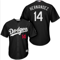 Los Angeles Dodgers #14 Enrique Hernandez Black Turn Back The Clock Stitched MLB Jersey