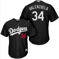 Los Angeles Dodgers #34 Fernando Valenzuela Black Turn Back The Clock Stitched MLB Jersey