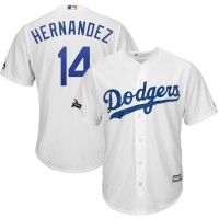 Los Angeles Los Angeles Dodgers #14 Enrique Hernandez Majestic 2019 Postseason Home Official Cool Base Player Jersey White