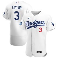 Los Angeles Los Angeles Dodgers #3 Chris Taylor Men's Nike White Home 2020 World Series Champions Authentic Player MLB Jersey