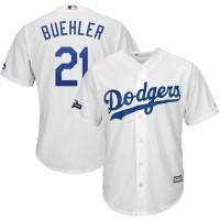 Los Angeles Los Angeles Dodgers #21 Walker Buehler Majestic 2019 Postseason Home Official Cool Base Player Jersey White
