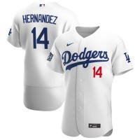 Los Angeles Los Angeles Dodgers #14 Enrique Hernandez Men's Nike White Home 2020 World Series Champions Authentic Player MLB Jersey