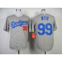 Los Angeles Dodgers #99 Hyun-Jin Ryu Grey Cool Base Stitched MLB Jersey
