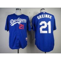 Los Angeles Dodgers #21 Zack Greinke Blue Cool Base Stitched MLB Jersey