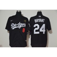 Los Angeles Los Angeles Dodgers #8 #24 Kobe Bryant Men's Nike Black Cool Base 2020 KB Patch MLB Jersey