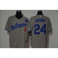 Los Angeles Los Angeles Dodgers #8 #24 Kobe Bryant Men's Nike Grey Cool Base 2020 KB Patch MLB Jersey
