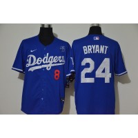 Los Angeles Los Angeles Dodgers #8 #24 Kobe Bryant Men's Nike Royal Cool Base 2020 KB Patch MLB Jersey