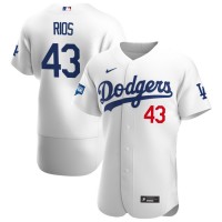 Los Angeles Los Angeles Dodgers #43 Edwin Rios Men's Nike White Home 2020 World Series Champions Authentic Player MLB Jersey
