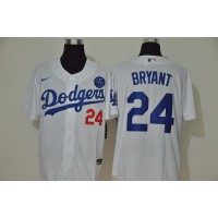 Los Angeles Los Angeles Dodgers #24 Kobe Bryant Men??s Nike White Cool Base KB Patch MLB Jersey