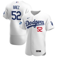 Los Angeles Los Angeles Dodgers #52 Pedro Baez Men's Nike White Home 2020 World Series Champions Authentic Player MLB Jersey