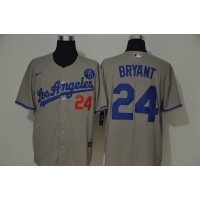 Los Angeles Los Angeles Dodgers #24 Kobe Bryant Men??s Nike Grey Cool Base 2020 KB Patch MLB Jersey