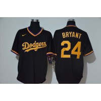 Los Angeles Los Angeles Dodgers #24 Kobe Bryant Men's Nike Black Golden No. Cool Base MLB Jersey
