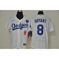 Los Angeles Los Angeles Dodgers #8 Kobe Bryant Men??s Nike White Authentic KB Patch MLB Jersey