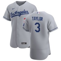 Los Angeles Los Angeles Dodgers #3 Chris Taylor Men's Nike Gray Road 2020 Authentic Team MLB Jersey