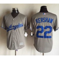 Los Angeles Dodgers #22 Clayton Kershaw Grey New Cool Base Stitched MLB Jersey