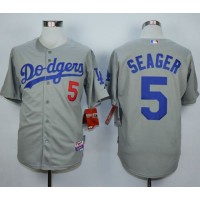 Los Angeles Dodgers #5 Corey Seager Grey Cool Base Stitched MLB Jersey