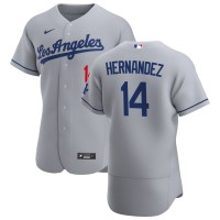 Los Angeles Los Angeles Dodgers #14 Enrique Hernandez Men's Nike Gray Road 2020 Authentic Team MLB Jersey