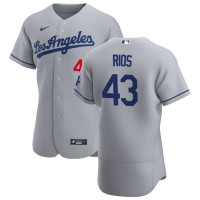 Los Angeles Los Angeles Dodgers #43 Edwin Rios Men's Nike Gray Road 2020 Authentic Team MLB Jersey