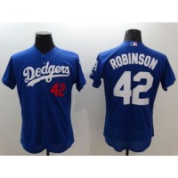 Los Angeles Dodgers #42 Jackie Robinson Blue Flexbase Authentic Collection Stitched MLB Jersey