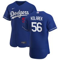 Los Angeles Los Angeles Dodgers #56 Adam Kolarek Men's Nike Royal Alternate 2020 Authentic Player MLB Jersey
