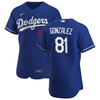 Los Angeles Los Angeles Dodgers #81 Victor Gonzalez Men's Nike Royal Alternate 2020 Authentic Player MLB Jersey