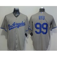 Los Angeles Dodgers #99 Hyun-Jin Ryu Grey New Cool Base Stitched MLB Jersey
