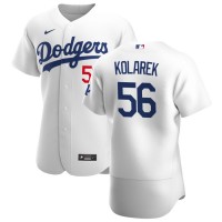 Los Angeles Los Angeles Dodgers #56 Adam Kolarek Men's Nike White Home 2020 Authentic Player MLB Jersey