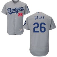 Los Angeles Dodgers #26 Chase Utley Grey Flexbase Authentic Collection Stitched MLB Jersey