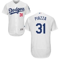 Los Angeles Dodgers #31 Mike Piazza White Flexbase Authentic Collection Stitched MLB Jersey