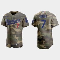 Los Angeles Los Angeles Dodgers #7 Julio Urias Men's Nike 2021 Armed Forces Day Authentic MLB Jersey -Camo