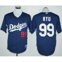 Los Angeles Dodgers #99 Hyun-Jin Ryu Navy Blue Cooperstown Stitched MLB Jersey