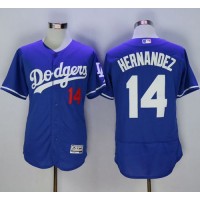 Los Angeles Dodgers #14 Enrique Hernandez Blue Flexbase Authentic Collection Stitched MLB Jersey