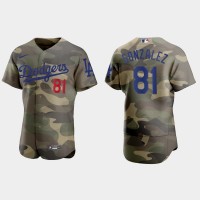 Los Angeles Los Angeles Dodgers #81 Victor Gonzalez Men's Nike 2021 Armed Forces Day Authentic MLB Jersey -Camo