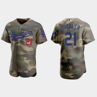 Los Angeles Los Angeles Dodgers #21 Walker Buehler Men's Nike 2021 Armed Forces Day Authentic MLB Jersey -Camo