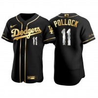 Los Angeles Los Angeles Dodgers #11 A.J. Pollock Men's Nike Authentic 2021 Gold Program MLB Jersey Black