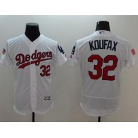 Los Angeles Dodgers #32 Sandy Koufax White Fashion Stars & Stripes Flexbase Authentic Stitched MLB Jersey