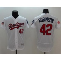Los Angeles Dodgers #42 Jackie Robinson White Fashion Stars & Stripes Flexbase Authentic Stitched MLB Jersey