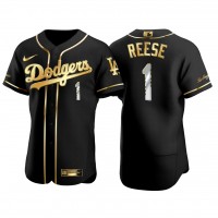 Los Angeles Los Angeles Dodgers #1 Pee Wee Reese Men's Nike Authentic 2021 Gold Program MLB Jersey Black